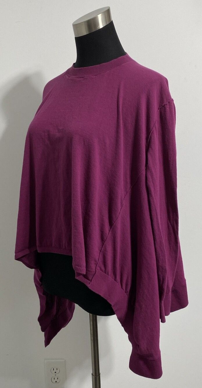 Ruti Shirt Womens XS S French Plum Pink Sharkbite Asymmetric Flowy Chic Grown Up - Picture 6 of 9